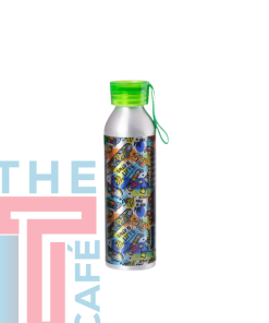 Alternative view of Silver Sports Bottle – Slim (Green Lid)