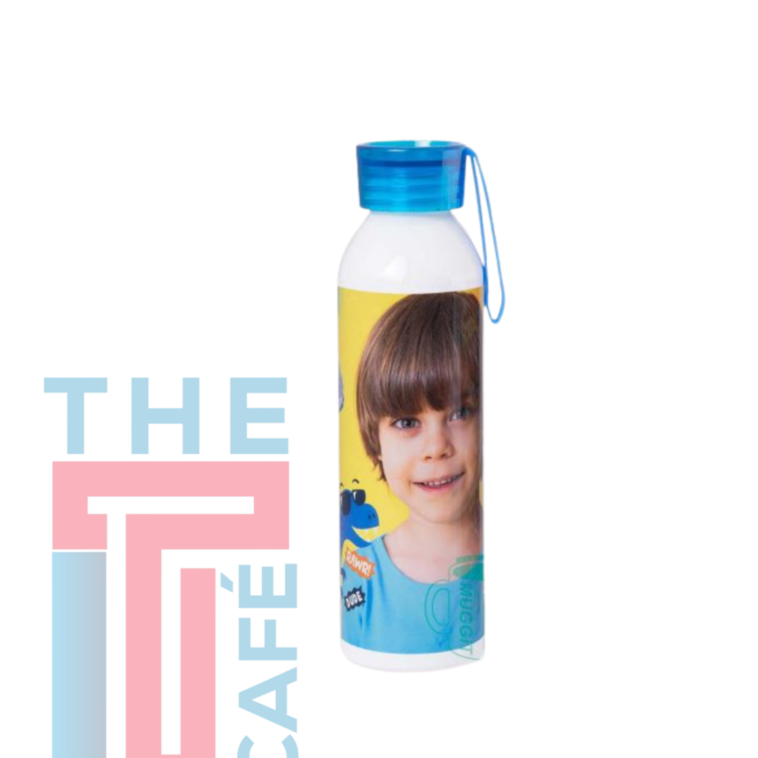 Silver Sports Bottle – Slim (Blue Lid)